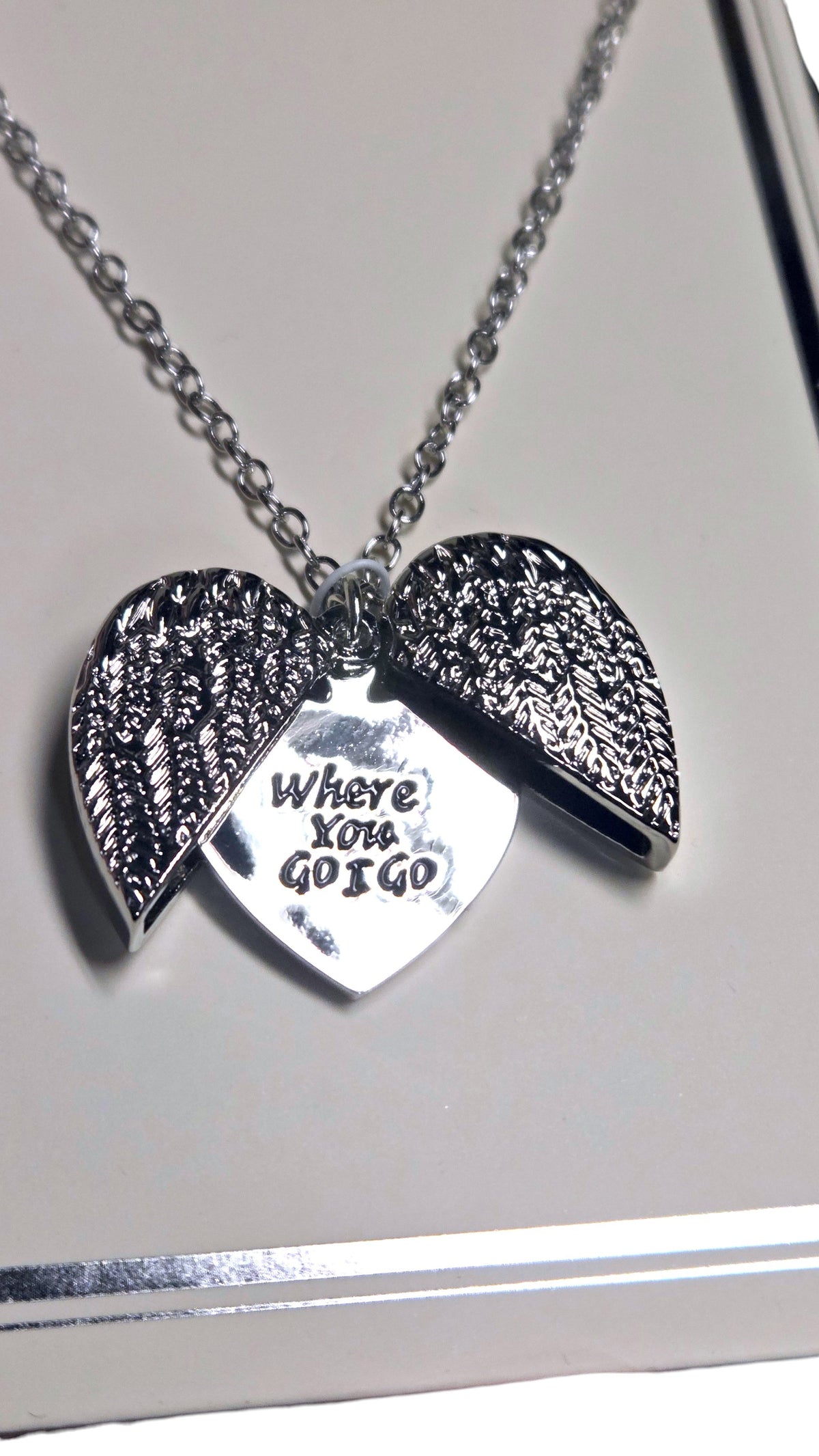 Ida Straus "Where You Go I Go" Opening Wings Necklace