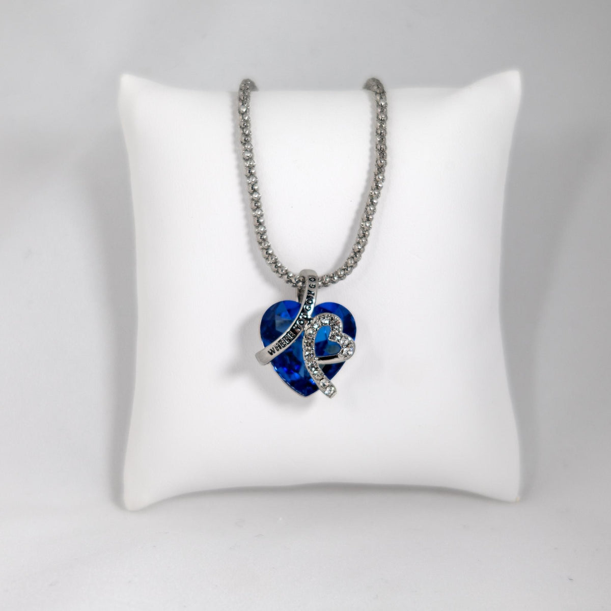 Titanic Blue Heart Where You Go I Go Necklace