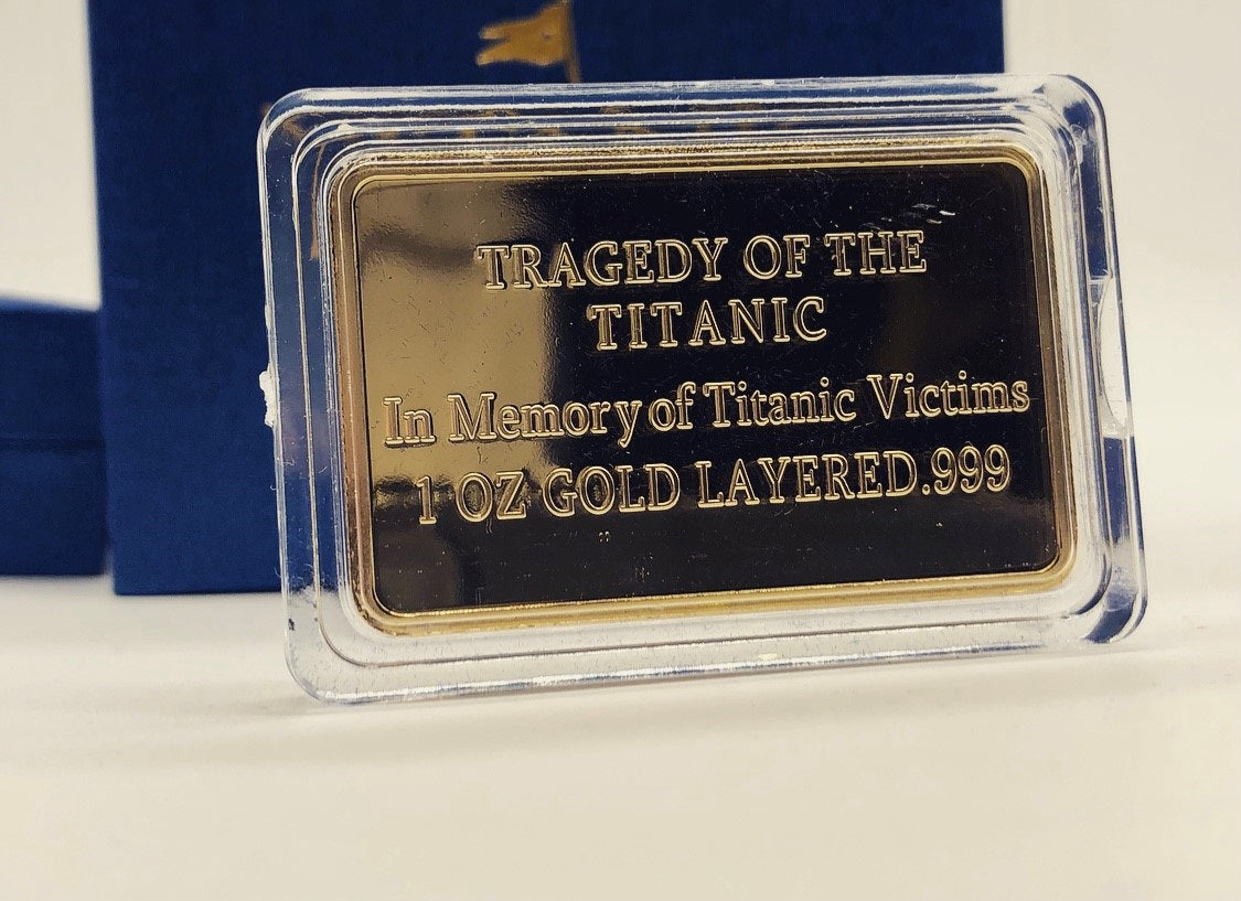 Gold Coin Rextangular Titanic Two-Sided Collector Coin - Rectangular Memorial in Gold – Shop ...