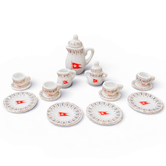 First Class Wisteria Miniature Doll Sized Titanic Tea Set 15 Pieces