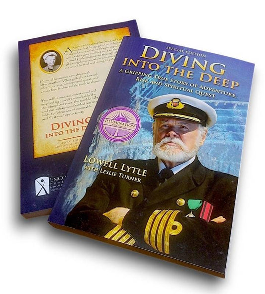 Two copies of Diving into the Deep stacked to show front back and thickness of book.