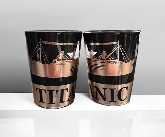 Titanic Black and Rose Gold Shot Glass