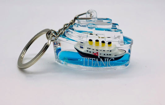 Floating Titanic Iceberg Shape Acrylic Key Ring