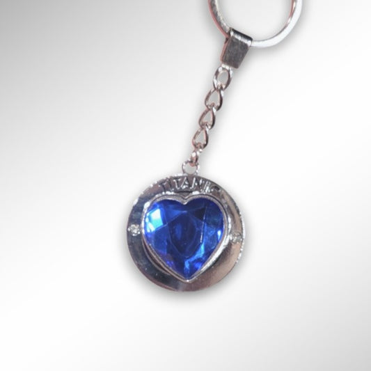 Titanic Blue Heart Spinner Key Ring