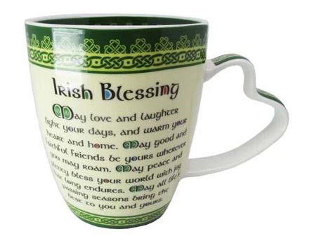 Irish Blessing Heart Handle Mug