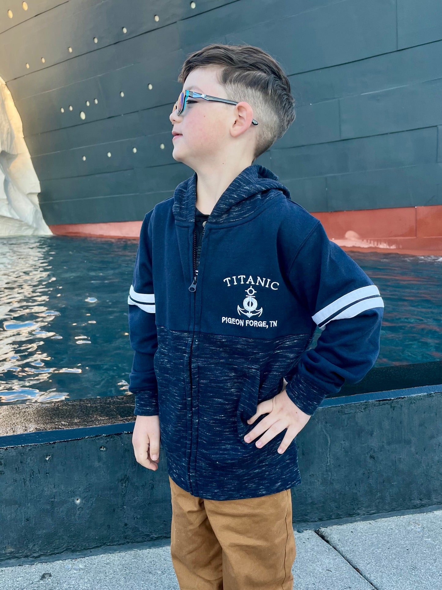 Titanic Full Zip Slub Youth Hoodie - Pigeon Forge, TN
