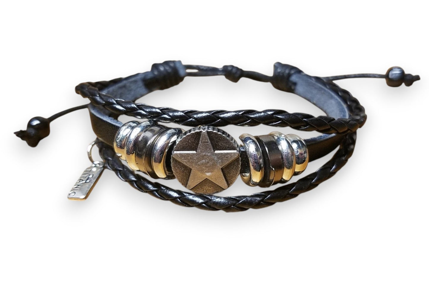 Titanic Leather Tri-Band Star Bracelet