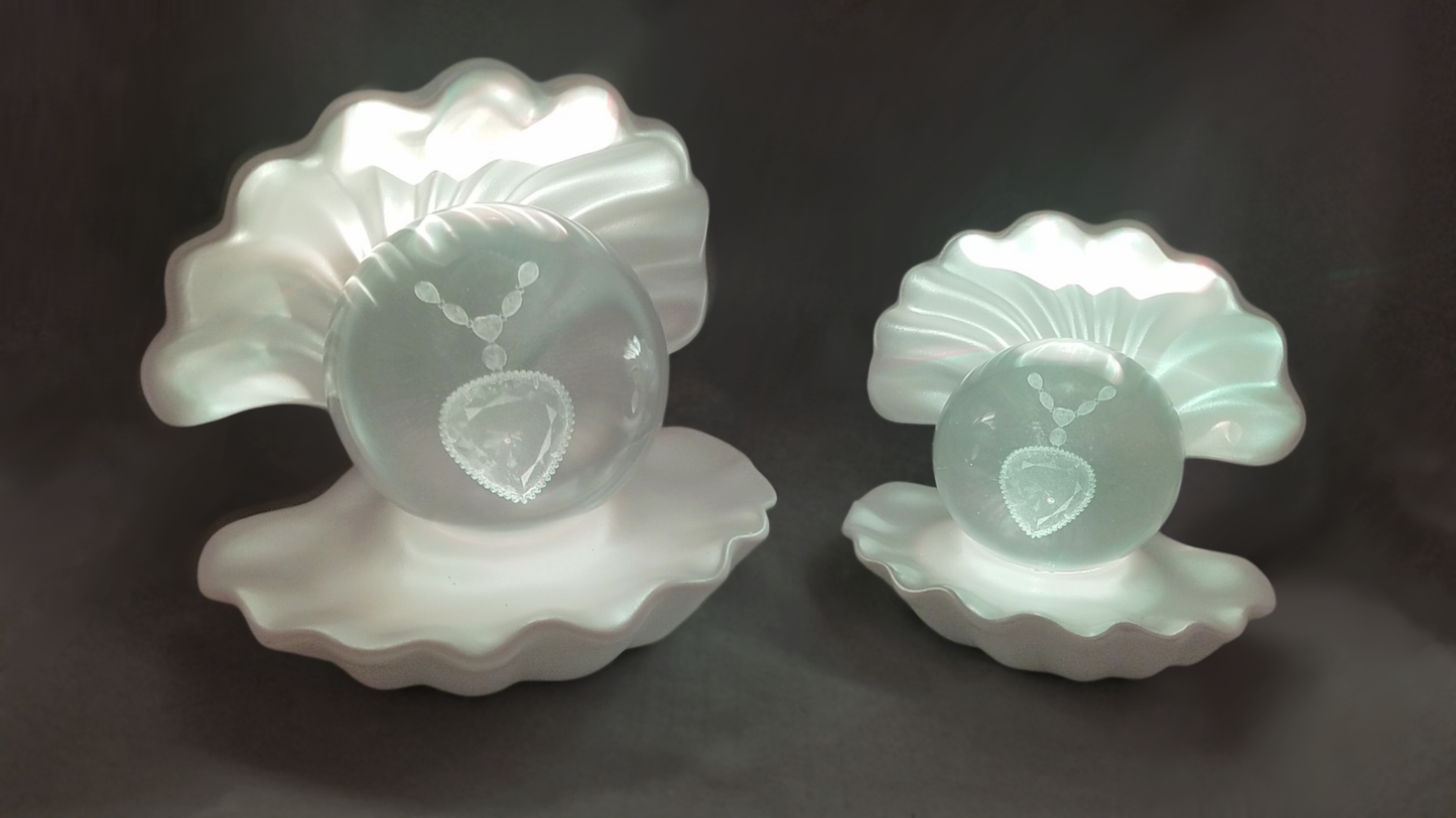 LED Light-Up Large Crystal Pearl Titanic Heart