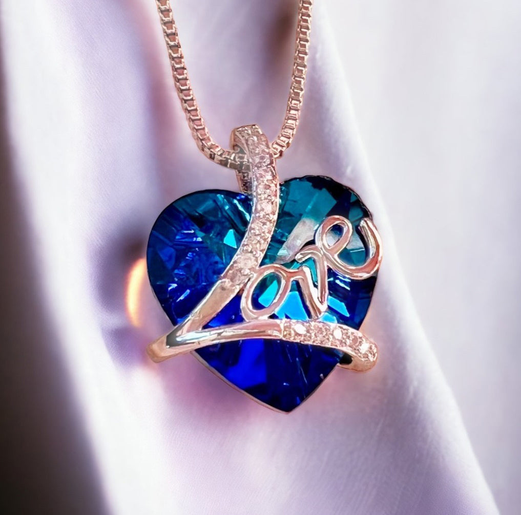 Titanic "Love" Heart Script Necklace