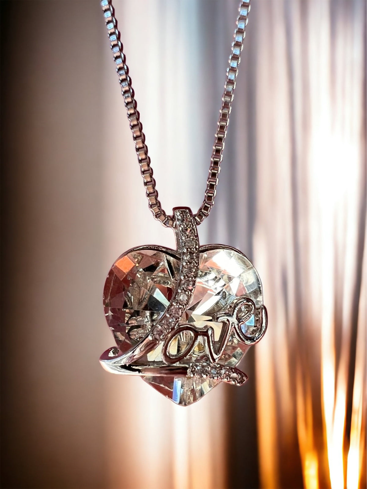 Titanic "Love" Heart Script Necklace