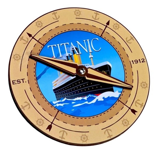 Another image of the same compass inspired magnet, with the arrow in a different position to show it can be spun.