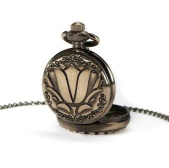 Vintage Collection Ladies Pewter Pendant Watch Necklace