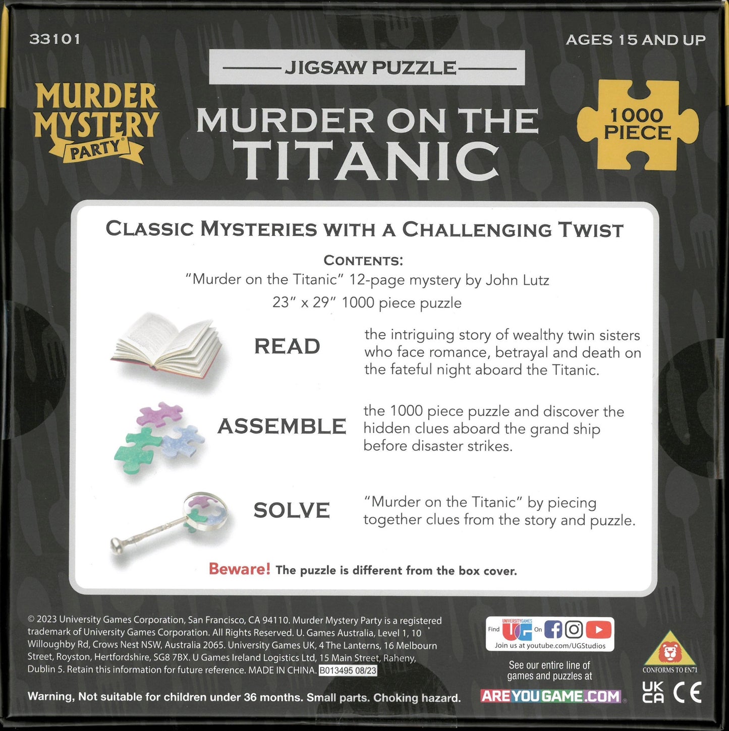 Murder on the Titanic: A Mystery Jigsaw Puzzle 1000 Pieces