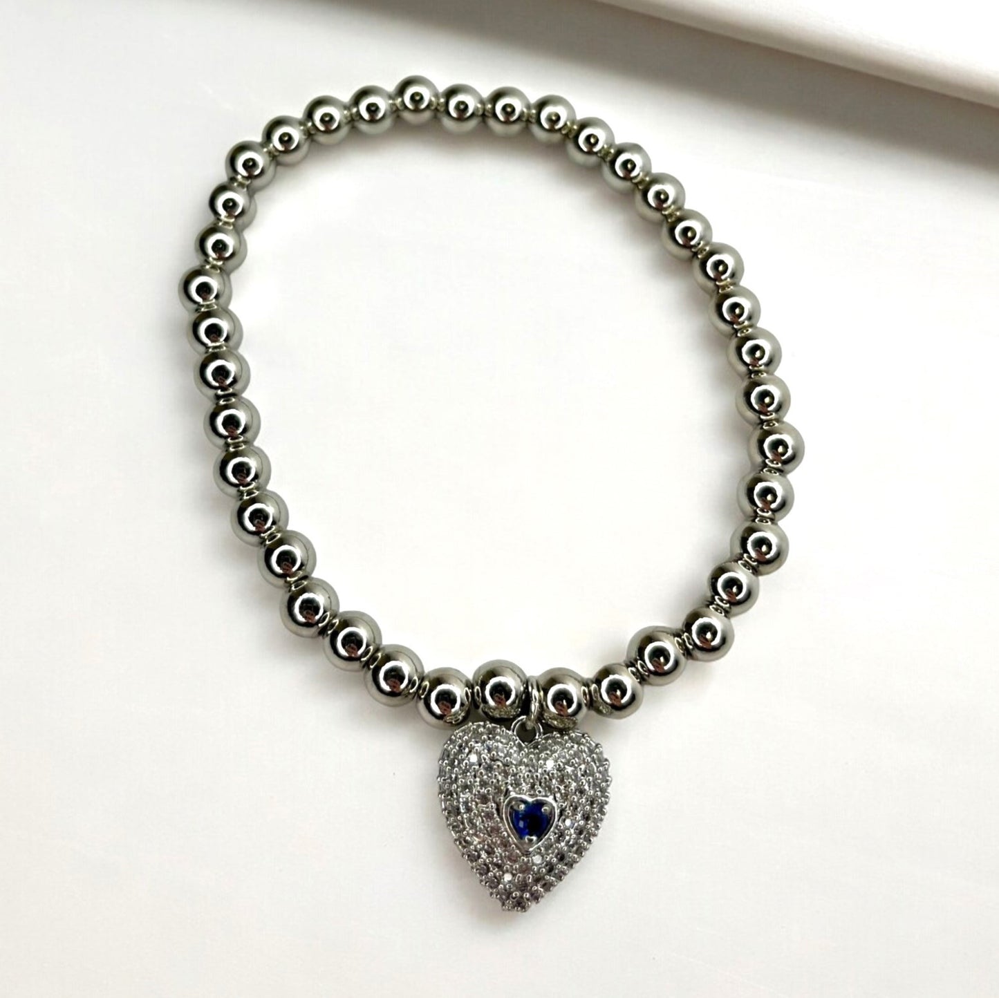 "Never Let Go" Titanic Pavé Heart Bracelet