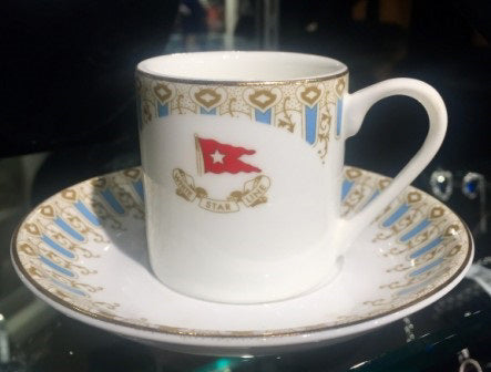 First Class Wisteria Pattern Demitasse Cup and Saucer