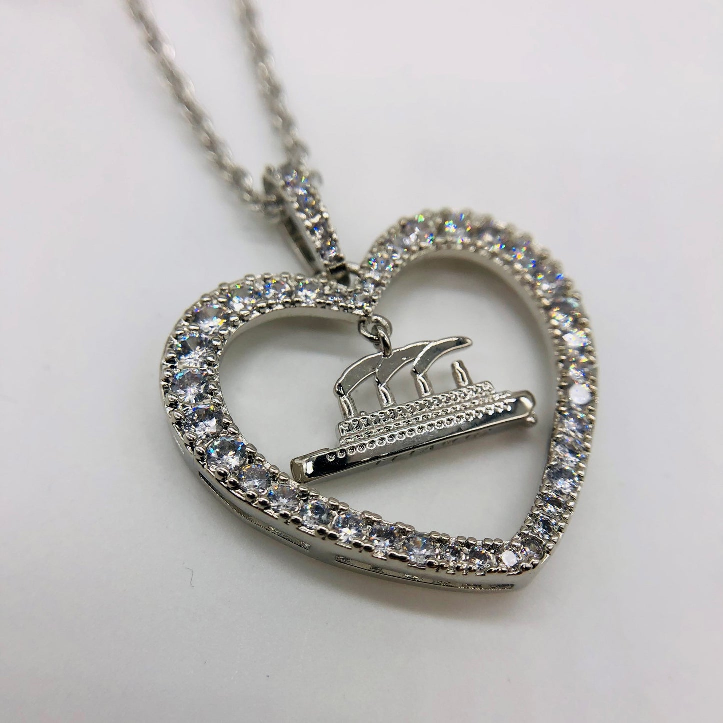 Titanic Necklace with Heart and Ship