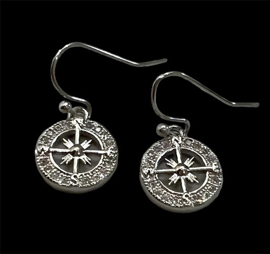 Titanic Sparkling Compass Earrings