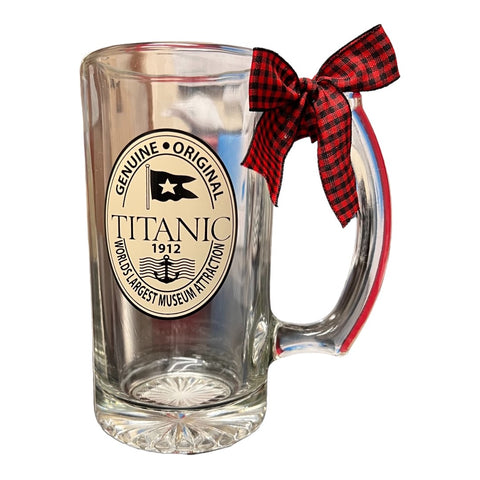 TITANIC ORIGINAL LABEL GLASS BEER MUG