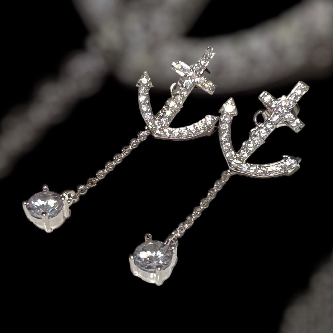 Anchor Back Drop Earrings