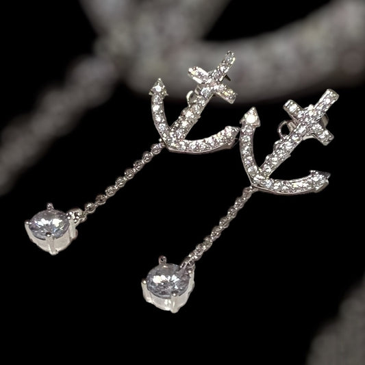 Anchor Back Drop Earrings