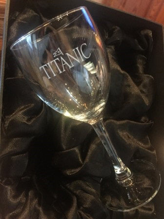 Titanic Etched Wine Glass