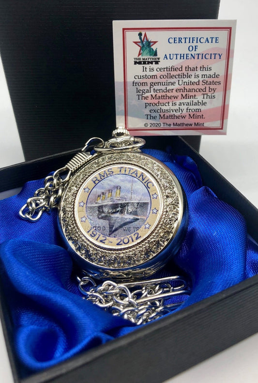 Titanic JFK Coin Pocket Watch