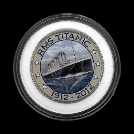 Titanic Collector Coin: JFK Half Dollar with Ship at Sea