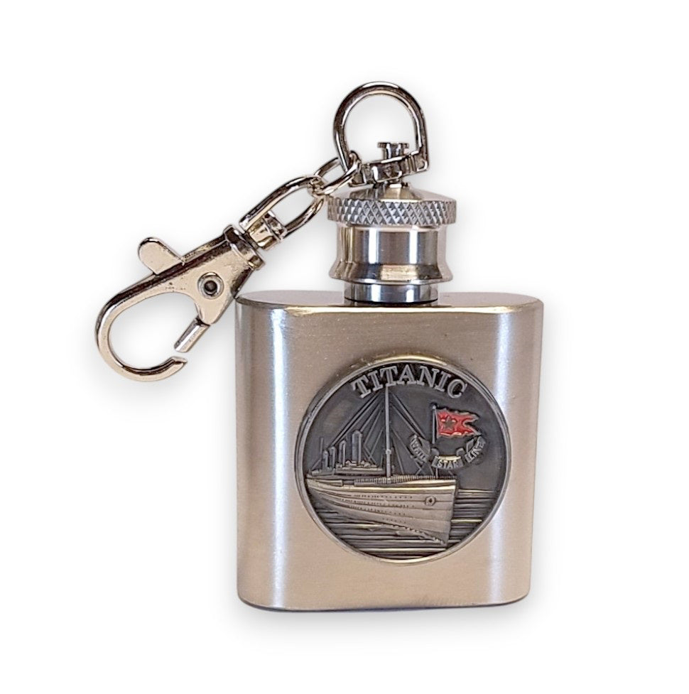 Titanic Pewter Emblem Mini Flask Key Ring