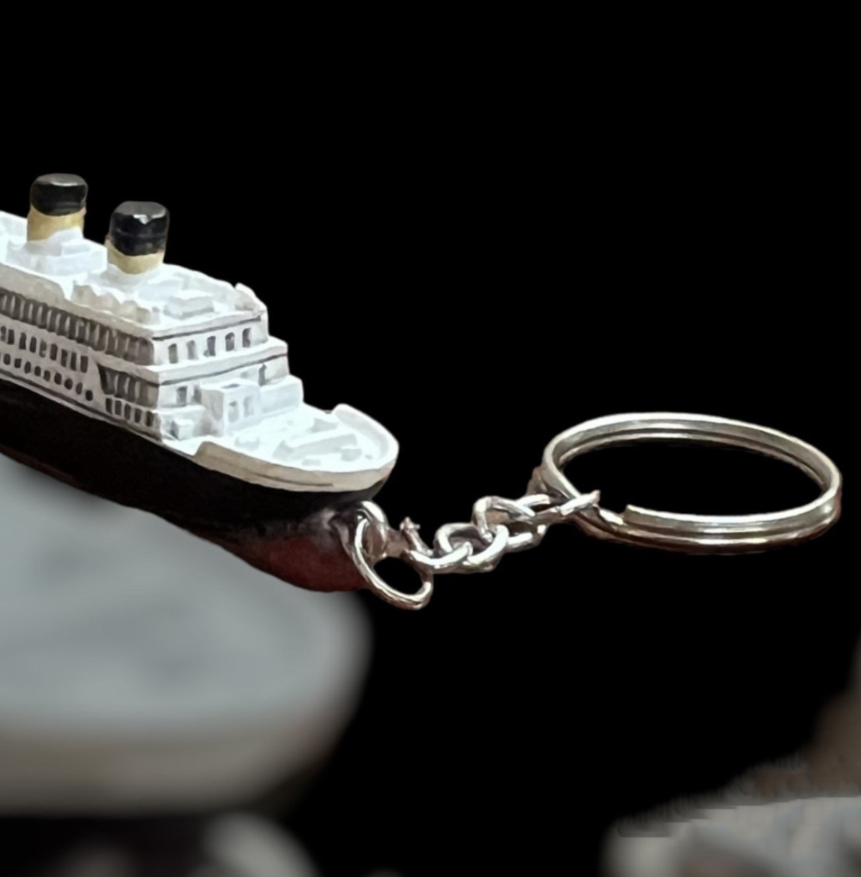 Painted Titanic Ship Key Ring