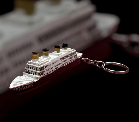 Painted Titanic Ship Key Ring
