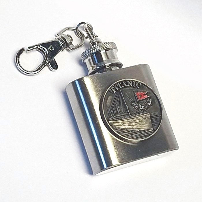 Titanic Pewter Emblem Mini Flask Key Ring