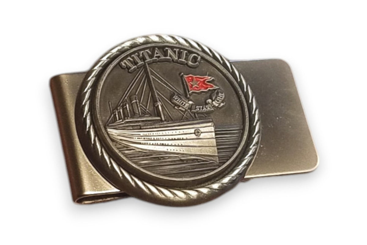 Titanic Pewter Emblem Metal Money Clip