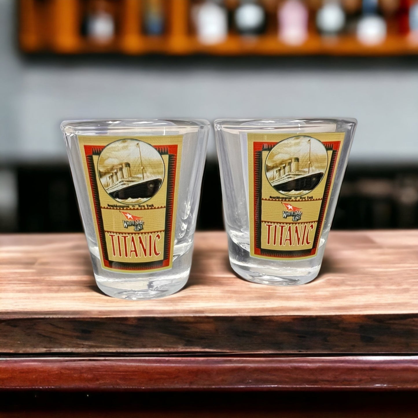 Titanic Placard Art Shot Glass