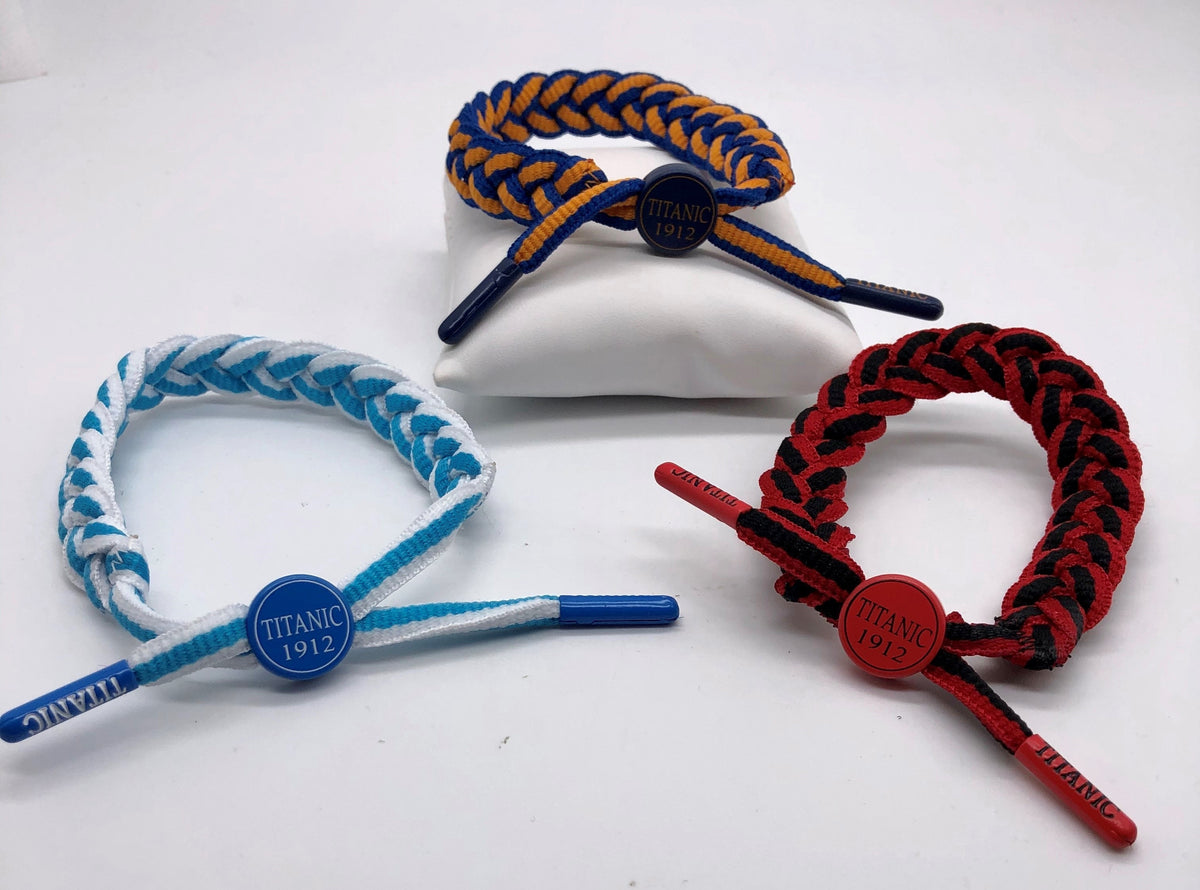 Titanic 1912 Braided Shoelace Bracelet - Navy and Gold
