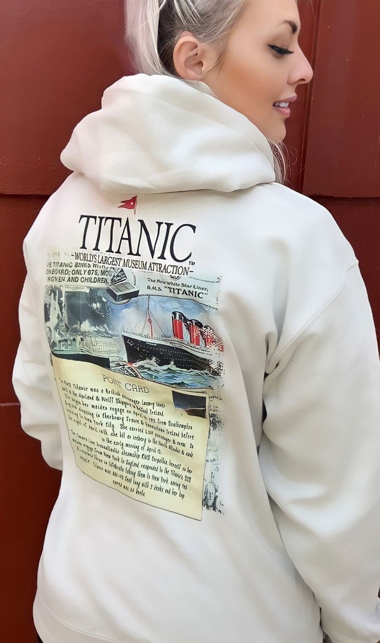 Titanic Vintage Postcard Hoodie