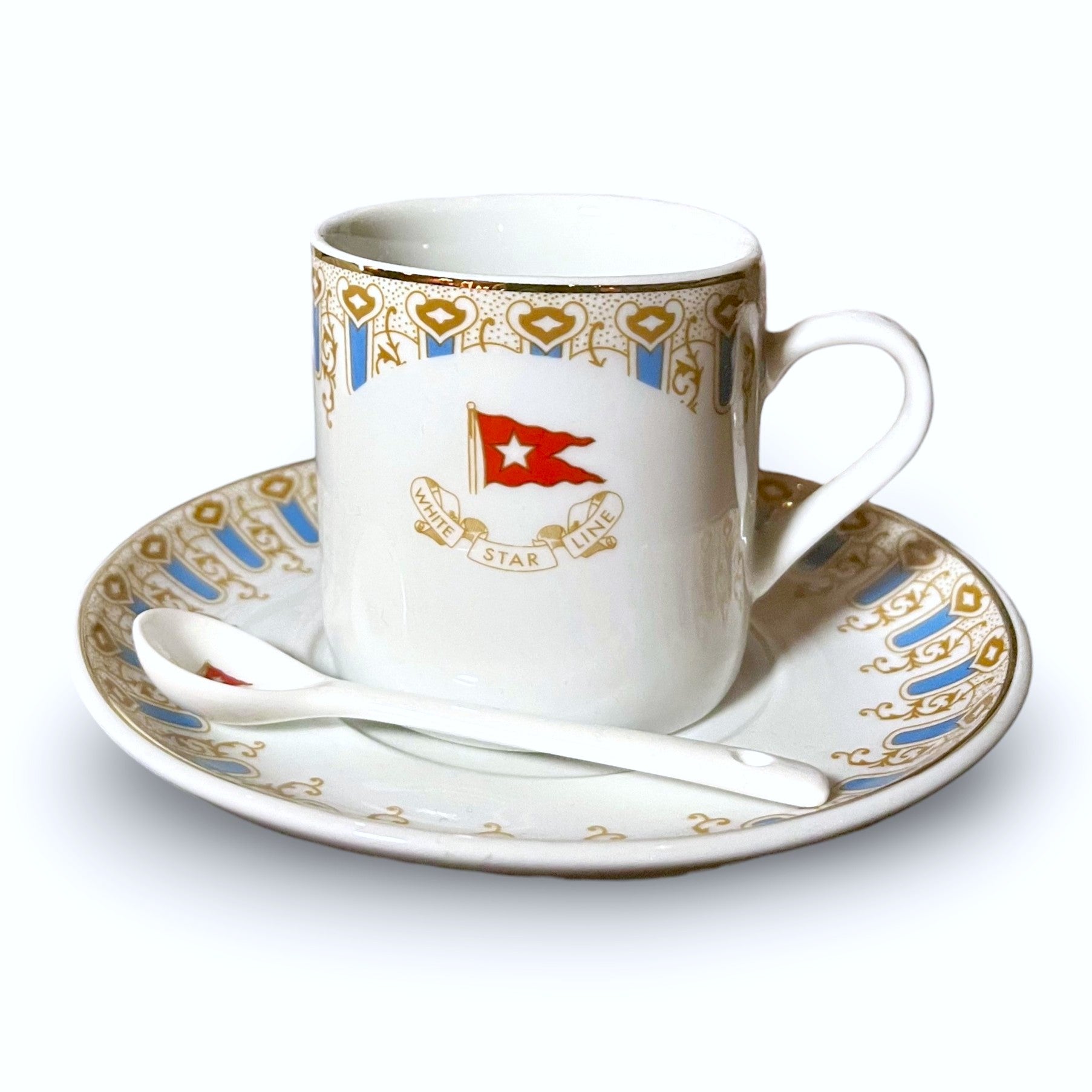 タイタニック復刻版グッズ タイタニック カトラリー カップ ソーサー スプーン First Class Wisteria Pattern Cup and Saucer with Spoon – Shop The Ship