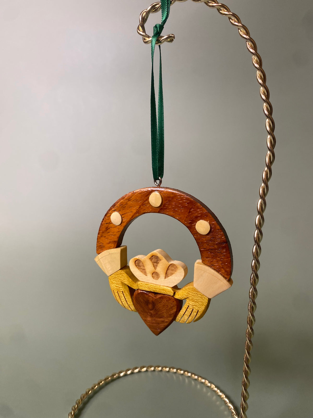 Irish Claddagh Ring Wooden Ornament