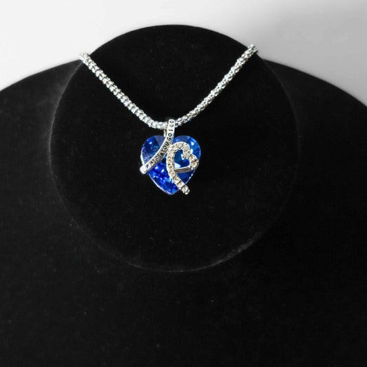Titanic Blue Heart Where You Go I Go Necklace