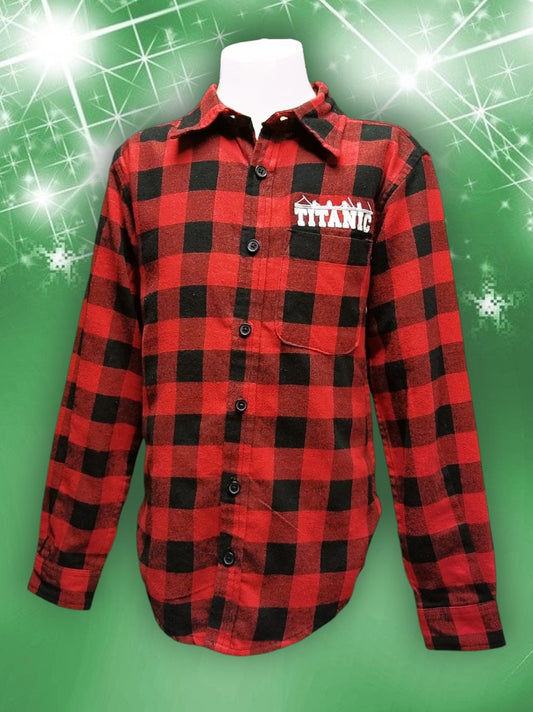 Titanic Youth Plaid Flannel Long Sleeve Shirt