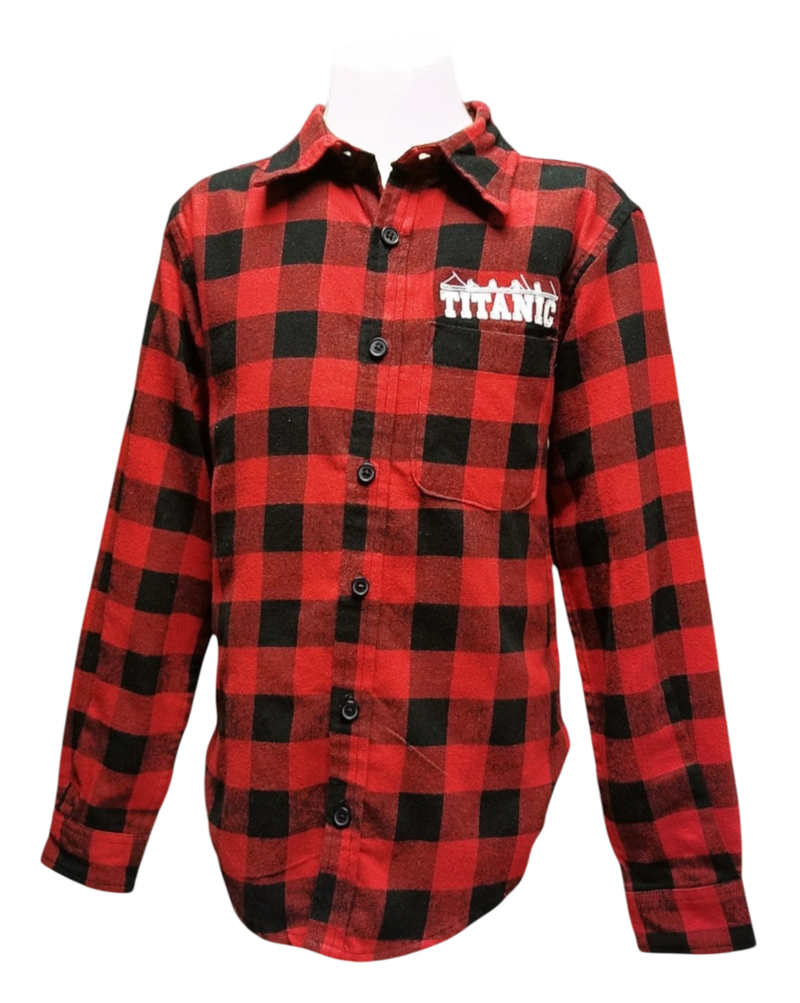 Titanic Youth Plaid Flannel Long Sleeve Shirt