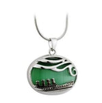 GREEN CAT EYE SHP NECKLACE